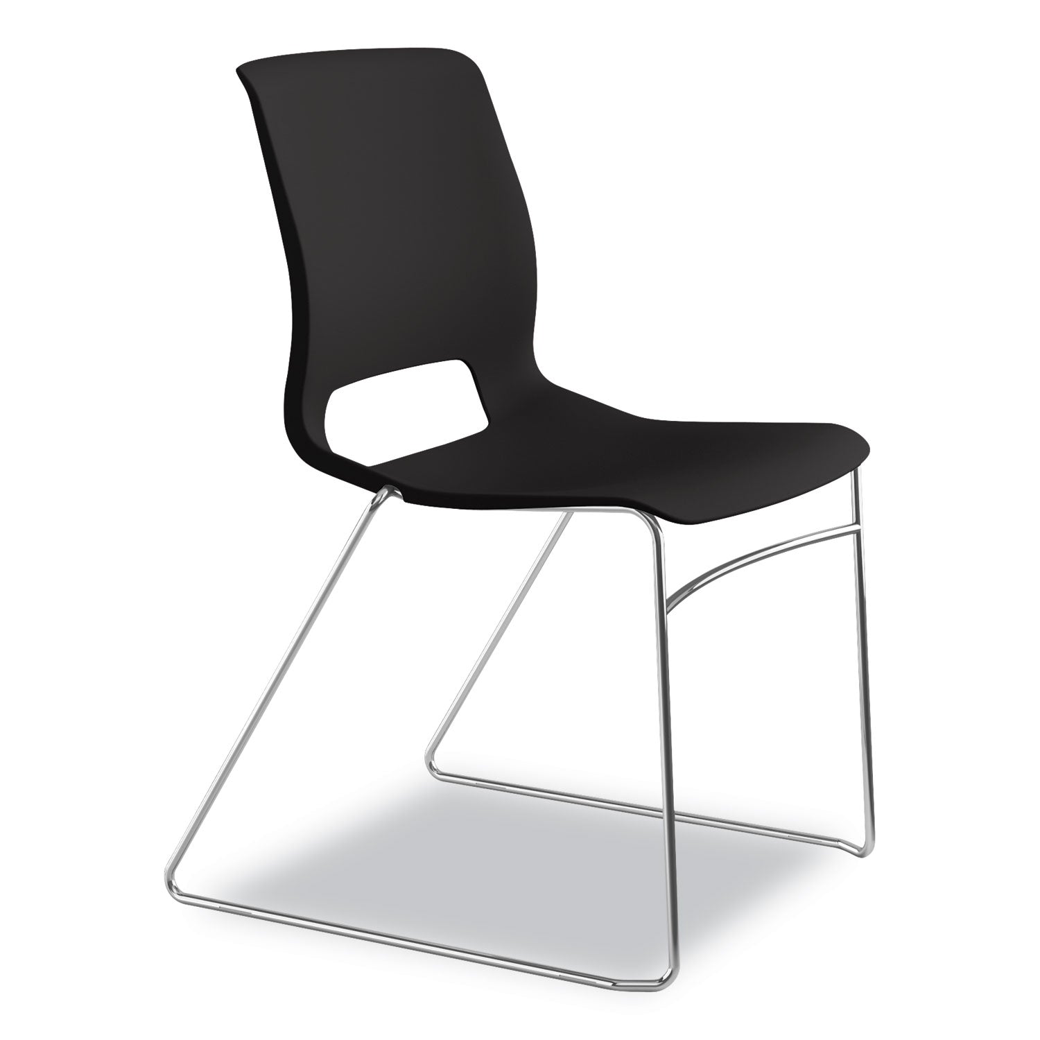 Onyx Seat Color - Plastic Seat Material - Onyx Back Color - Polypropylene Back Material - Silver Frame Color - Sled Base - 4 / Carton