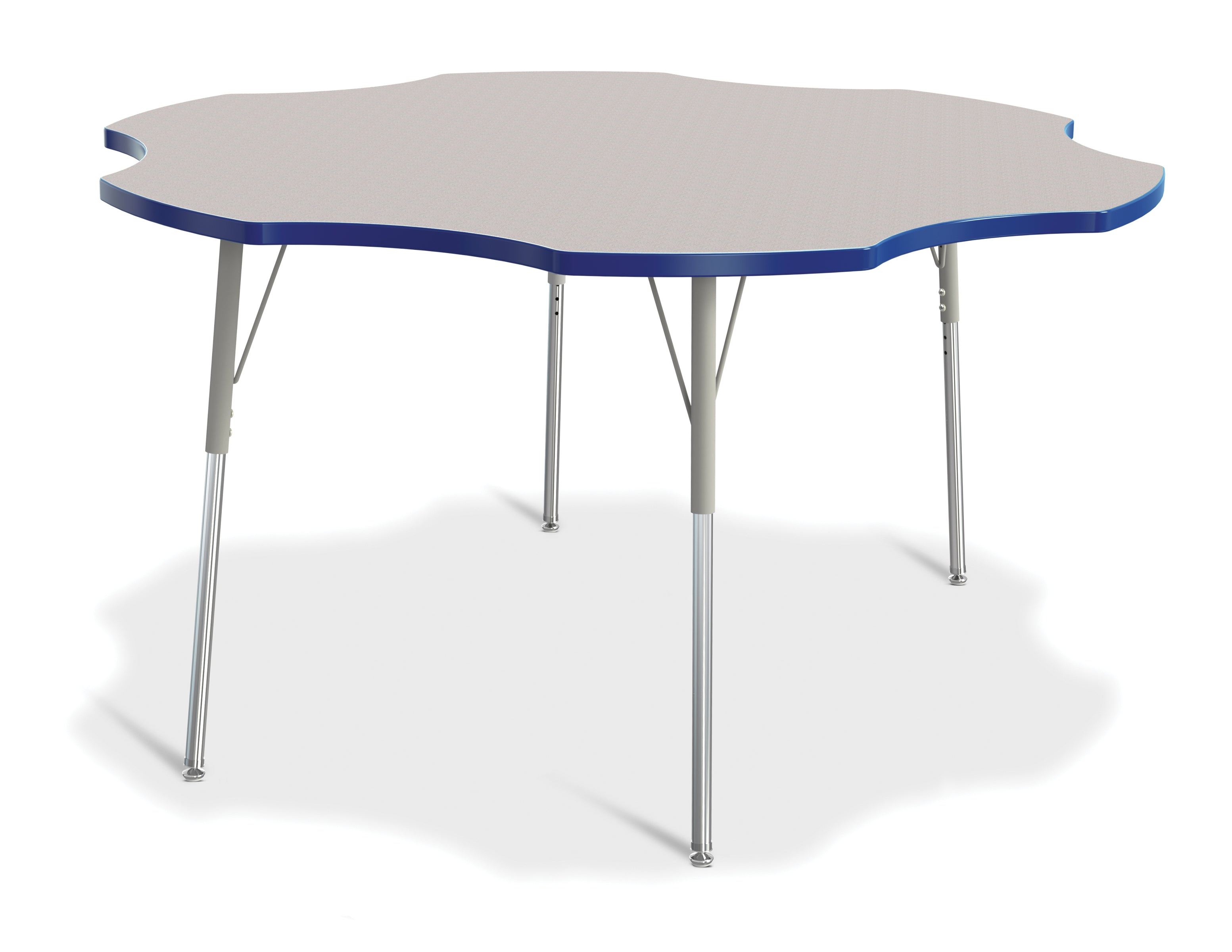 Berries® Six Leaf Activity Table - 60", A-height - Freckled Gray/Blue/Gray