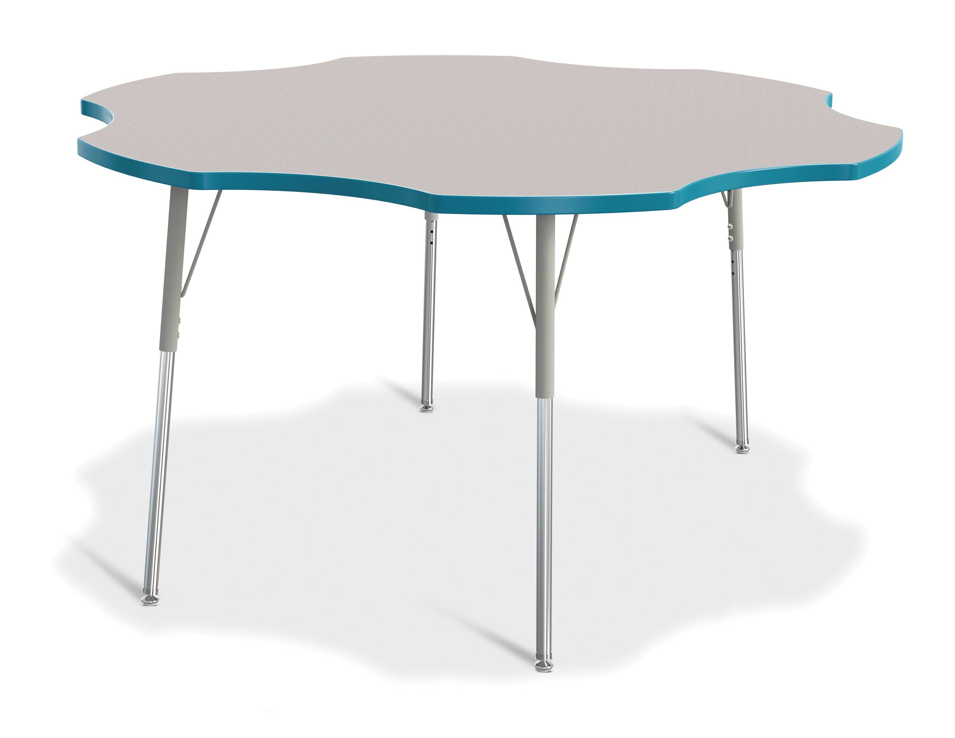 Berries® Six Leaf Activity Table - 60", A-height - Freckled Gray/Teal/Gray