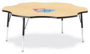 Berries® Six Leaf Activity Table - 60", A-height - Maple/Black/Black