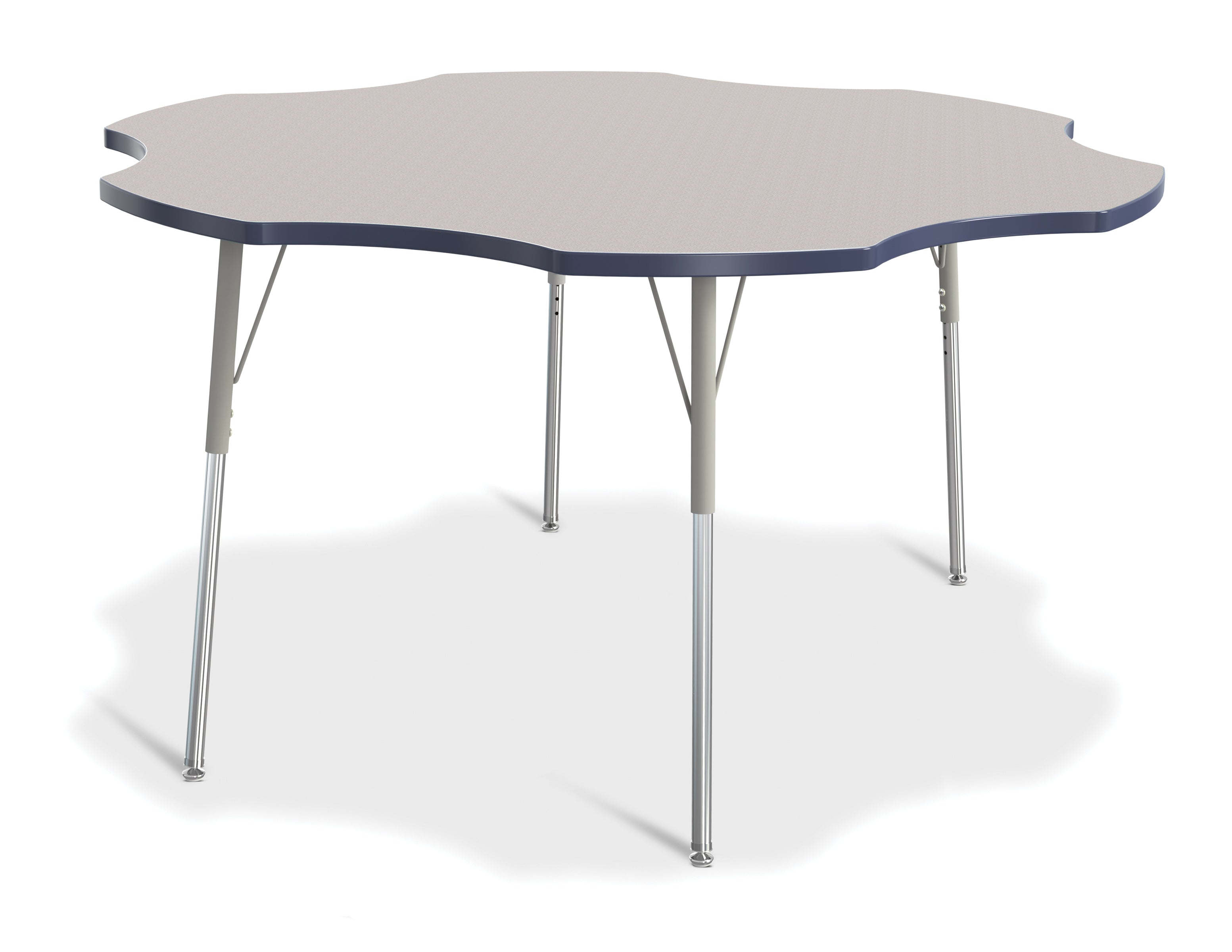 Berries® Six Leaf Activity Table - 60", A-height - Freckled Gray/Navy/Gray