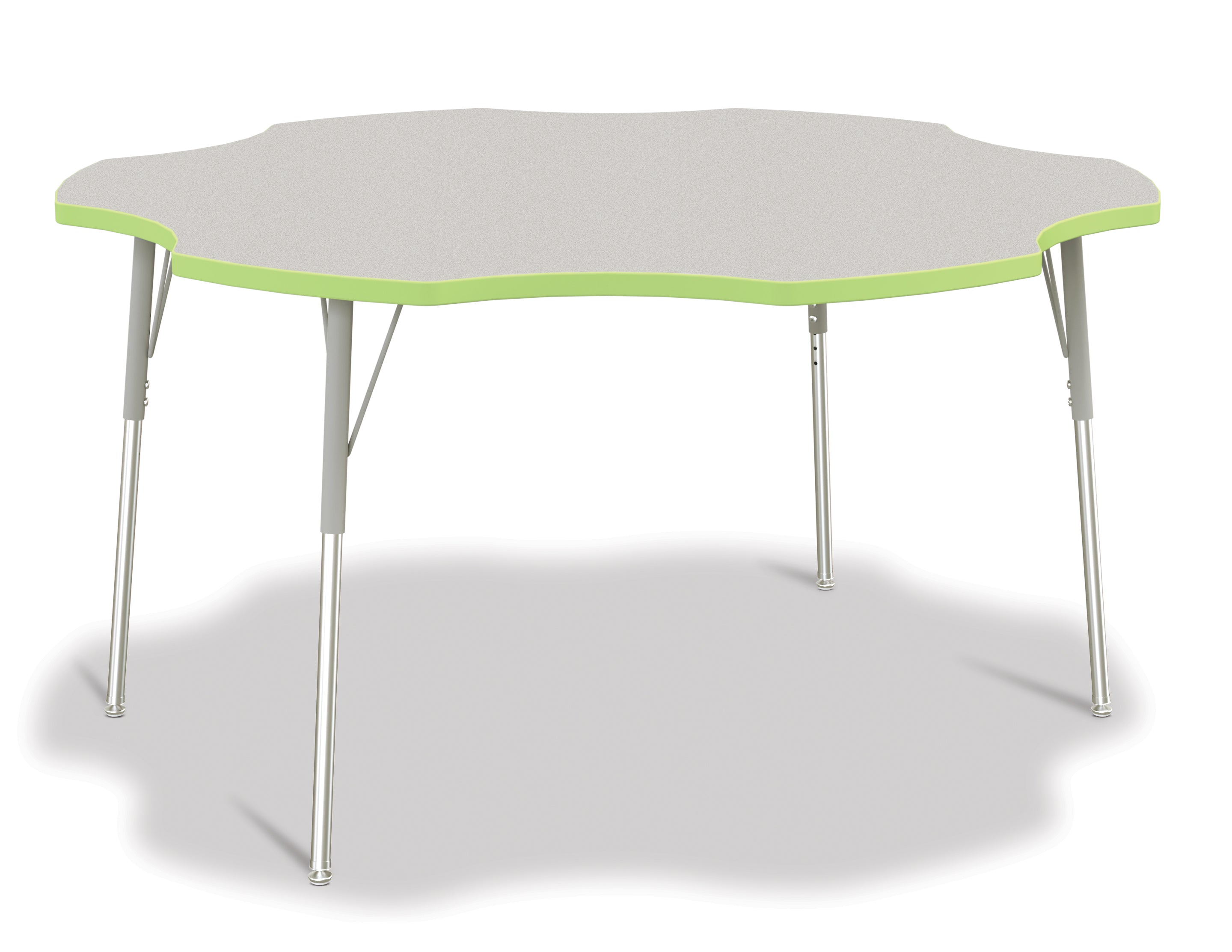 Berries® Six Leaf Activity Table - 60", A-height - Freckled Gray/Key Lime/Gray