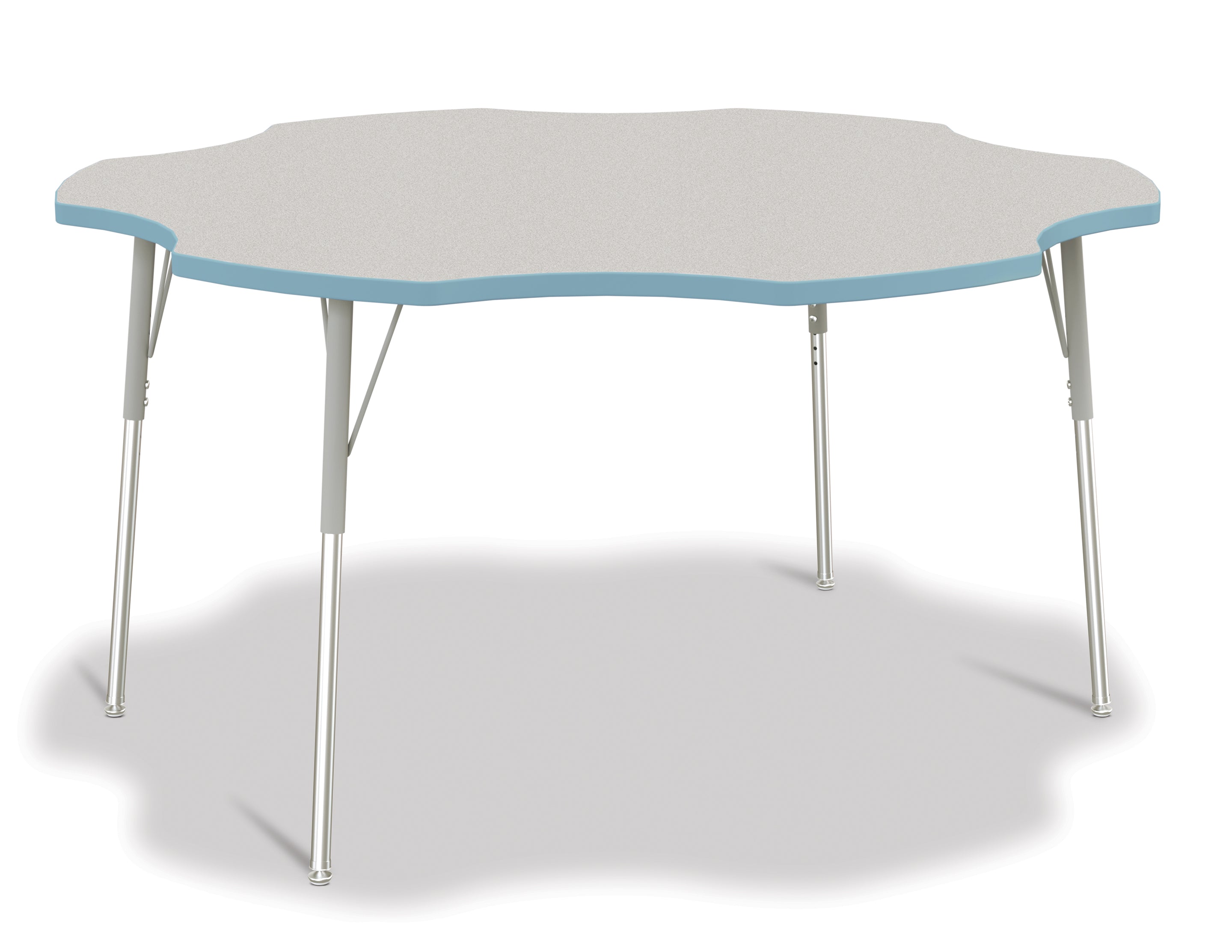 Berries® Six Leaf Activity Table - 60", A-height - Freckled Gray/Coastal Blue/Gray