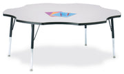 Berries® Six Leaf Activity Table - 60", A-height - Freckled Gray/Black/Black