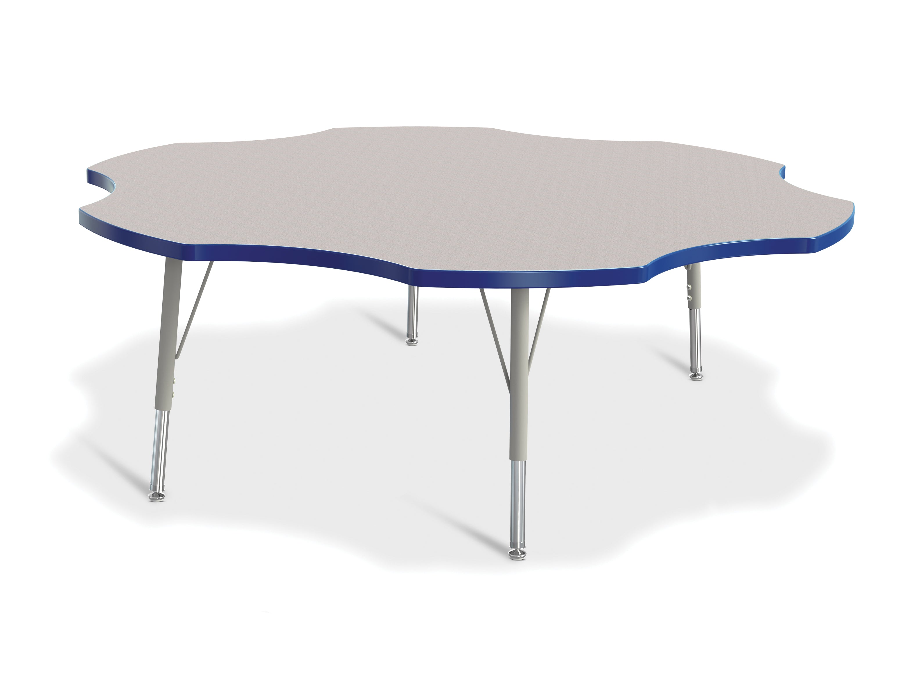 Berries® Six Leaf Activity Table - 60", E-height - Freckled Gray/Blue/Gray