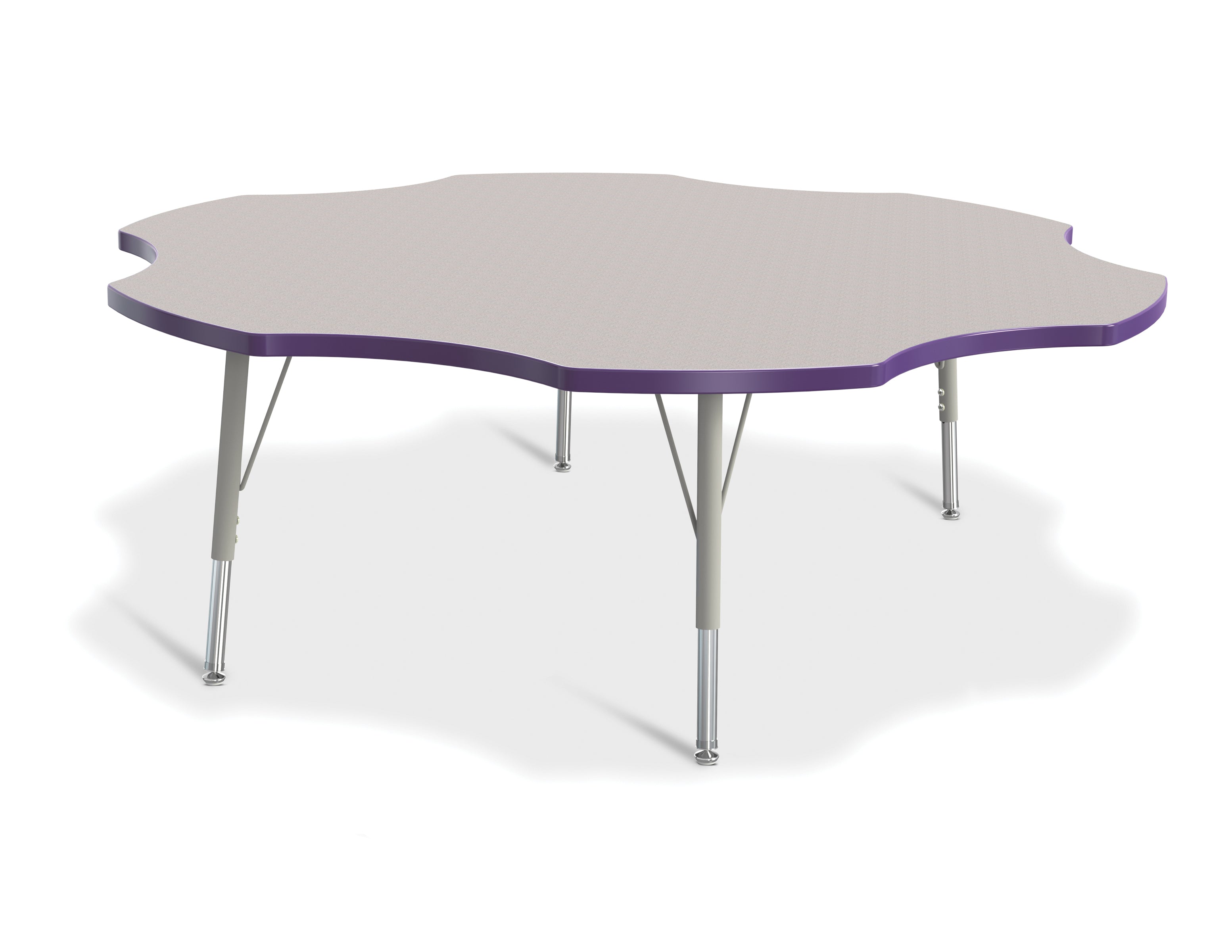 Berries® Six Leaf Activity Table - 60", E-height - Freckled Gray/Purple/Gray