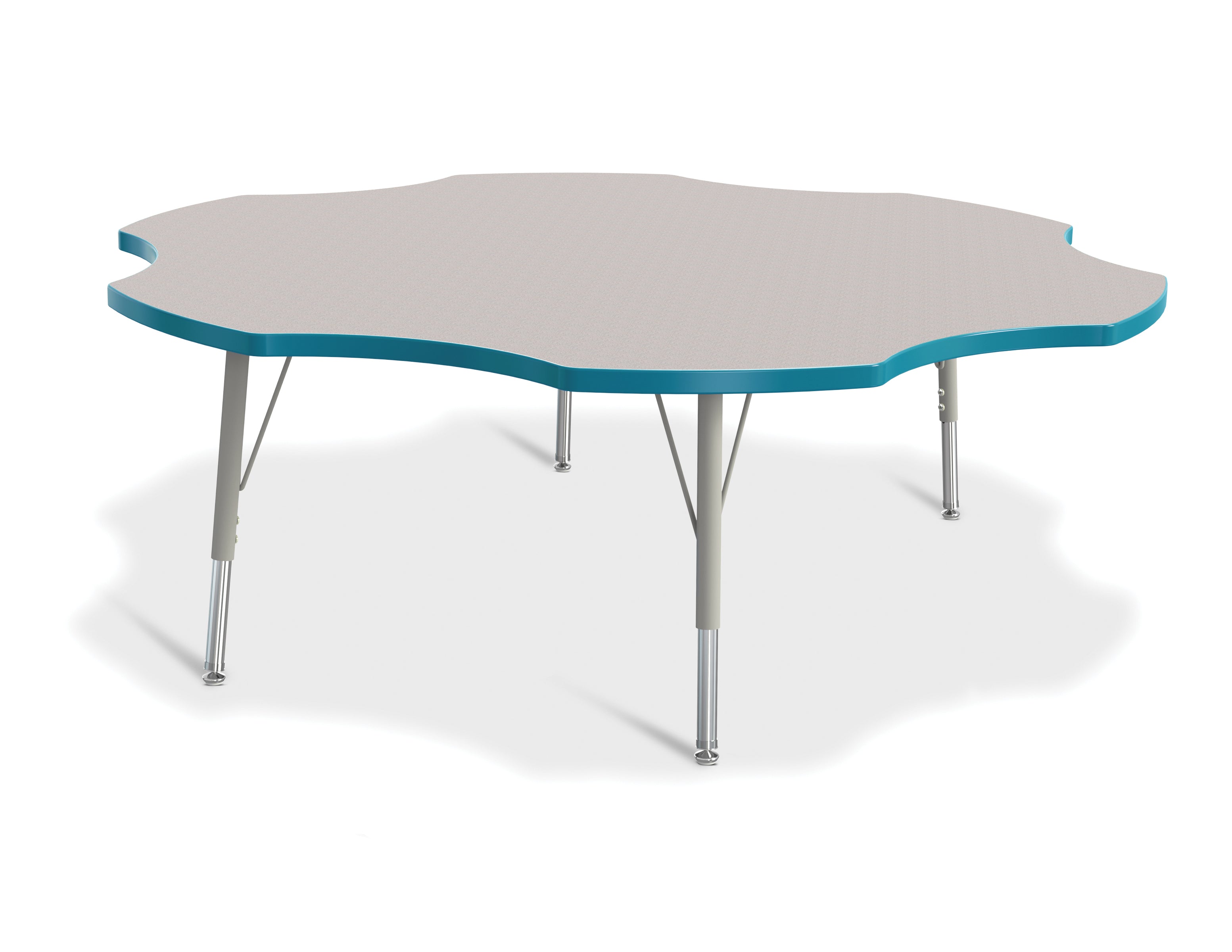 Berries® Six Leaf Activity Table - 60", E-height - Freckled Gray/Teal/Gray