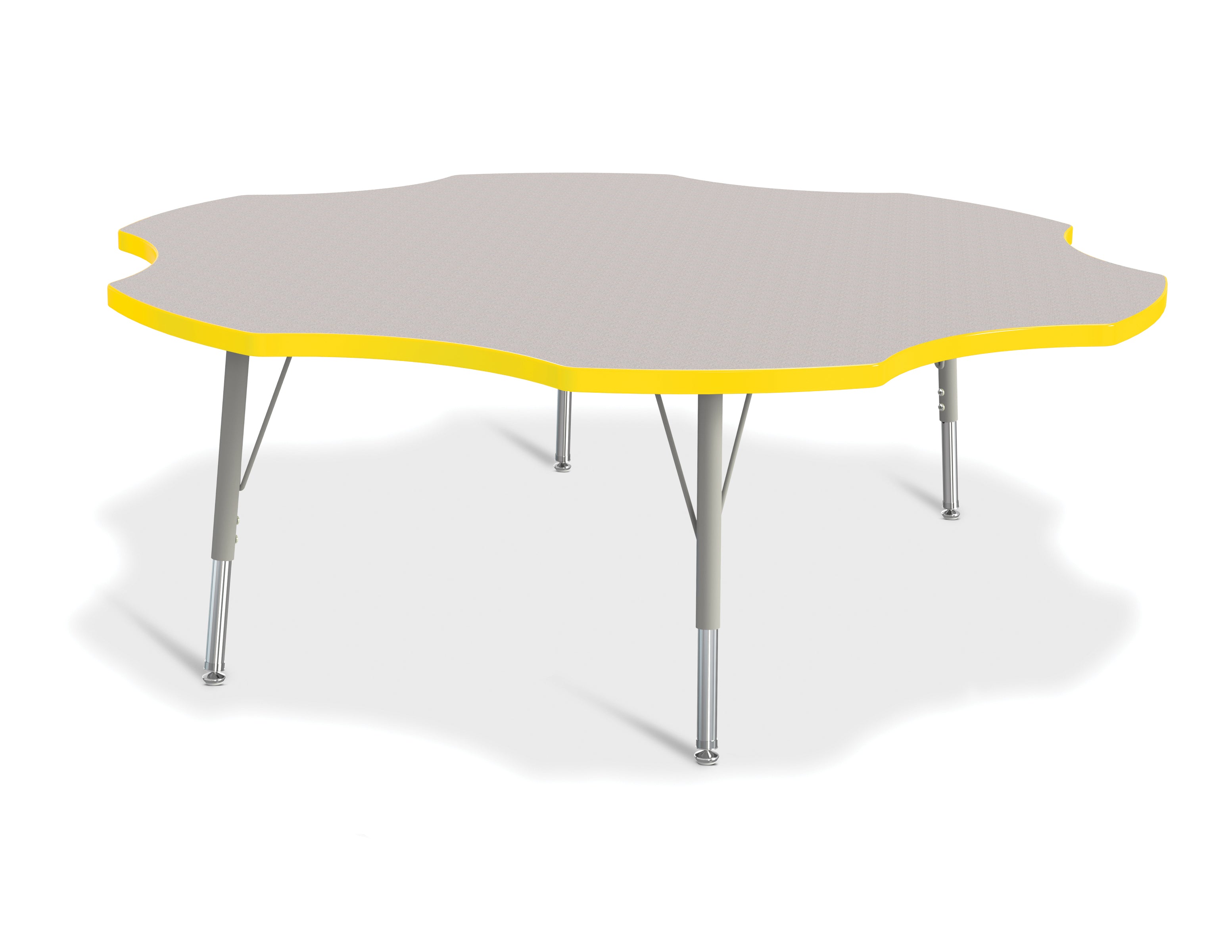 Berries® Six Leaf Activity Table - 60", E-height - Freckled Gray/Yellow/Gray