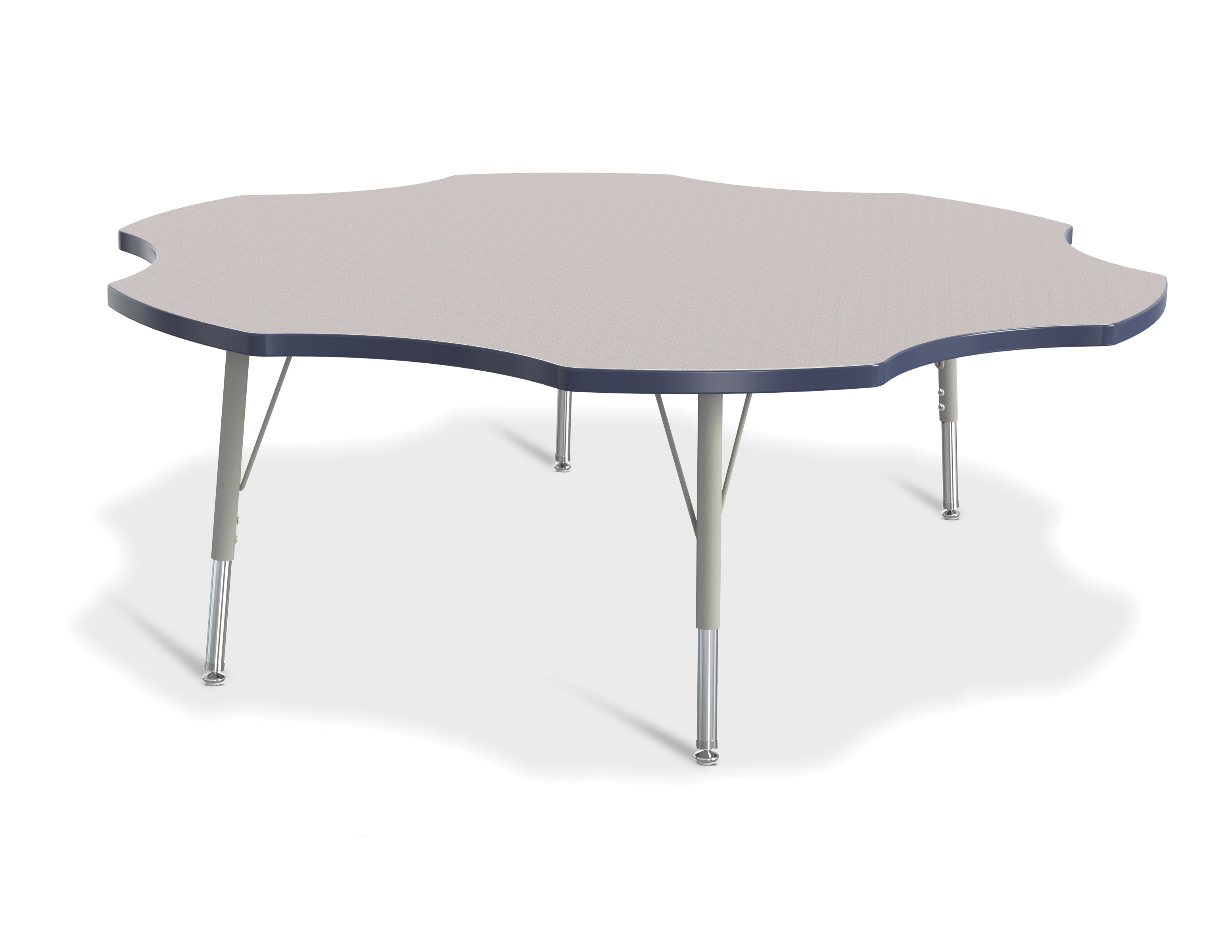 Berries® Six Leaf Activity Table - 60", E-height - Freckled Gray/Navy/Gray