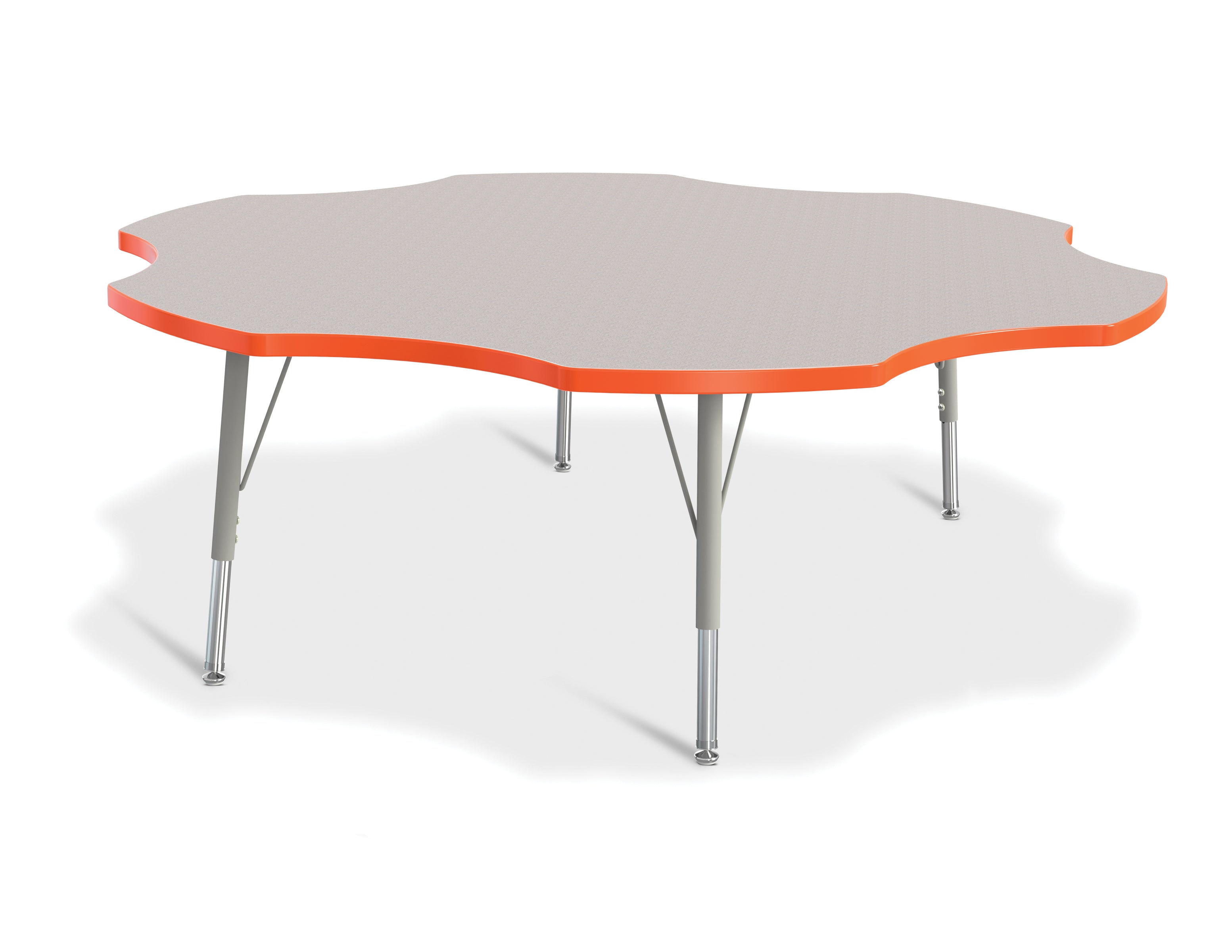 Berries® Six Leaf Activity Table - 60", E-height - Freckled Gray/Orange/Gray