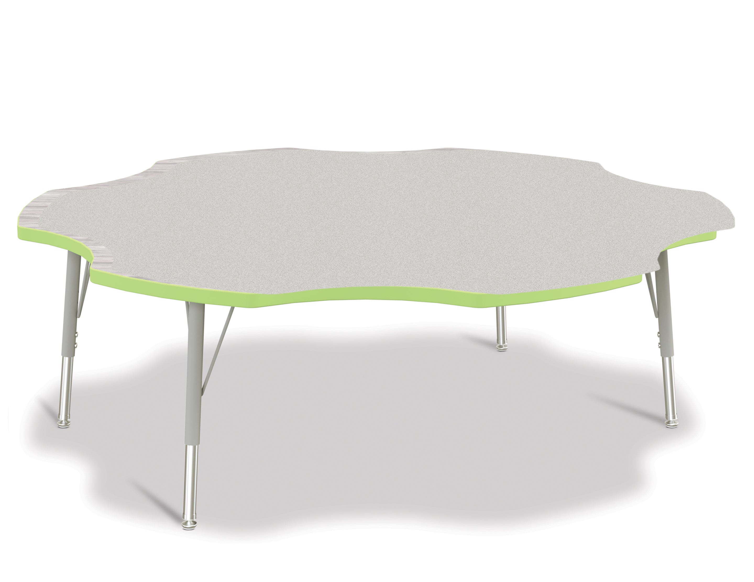 Berries® Six Leaf Activity Table - 60", E-height - Freckled Gray/Key Lime/Gray