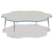 Berries® Six Leaf Activity Table - 60", E-height - Freckled Gray/Coastal Blue/Gray