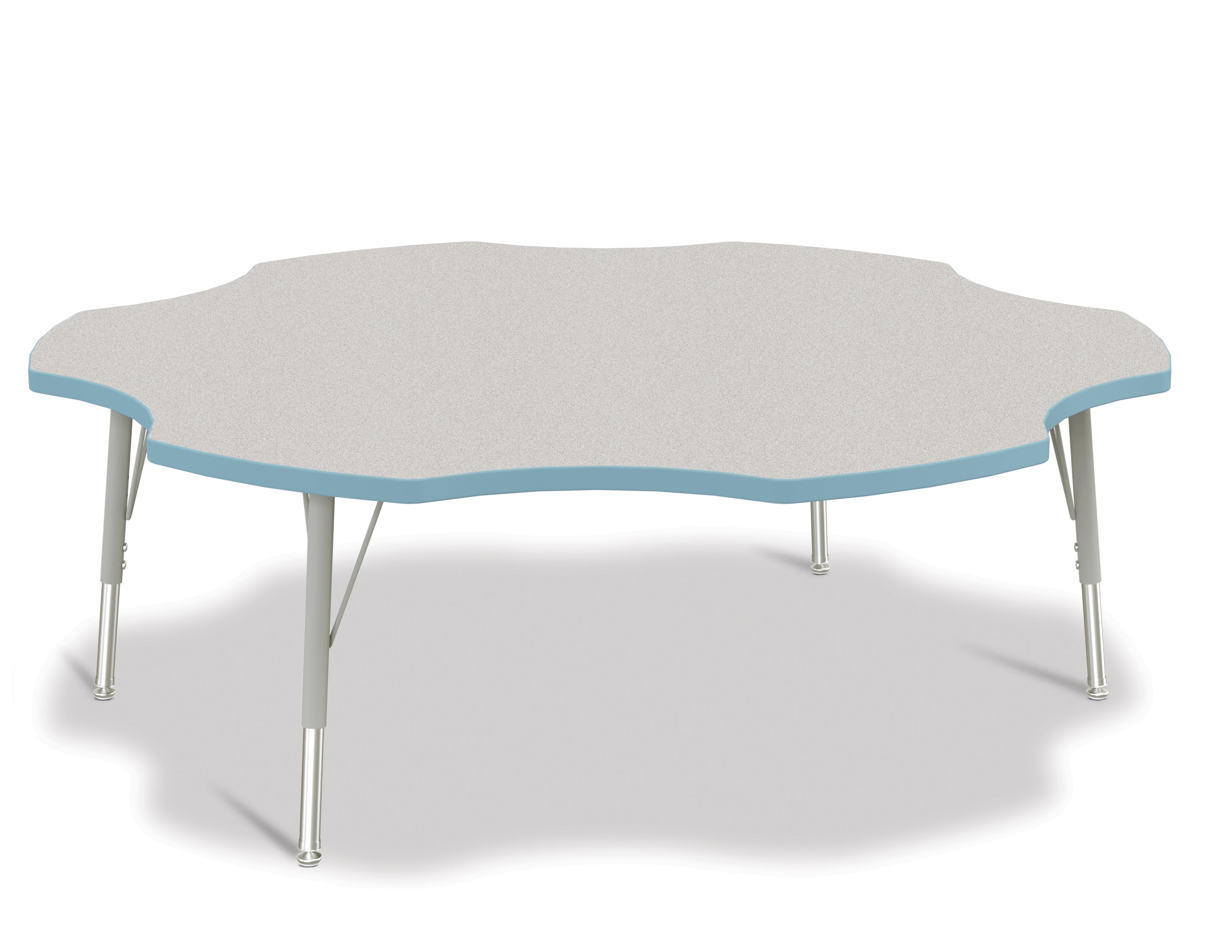 Berries® Six Leaf Activity Table - 60", E-height - Freckled Gray/Coastal Blue/Gray
