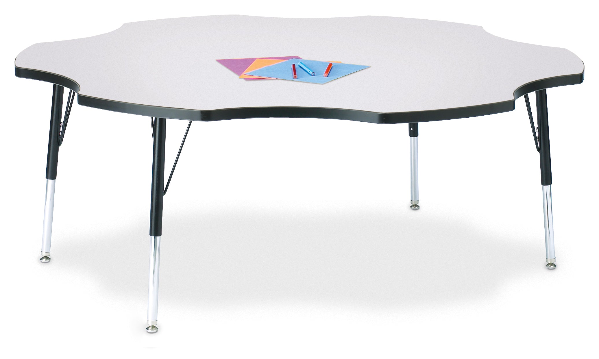 Berries® Six Leaf Activity Table - 60", Mobile - Freckled Gray/Purple/Gray