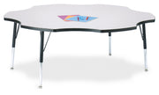 Berries® Six Leaf Activity Table - 60", E-height - Freckled Gray/Black/Black