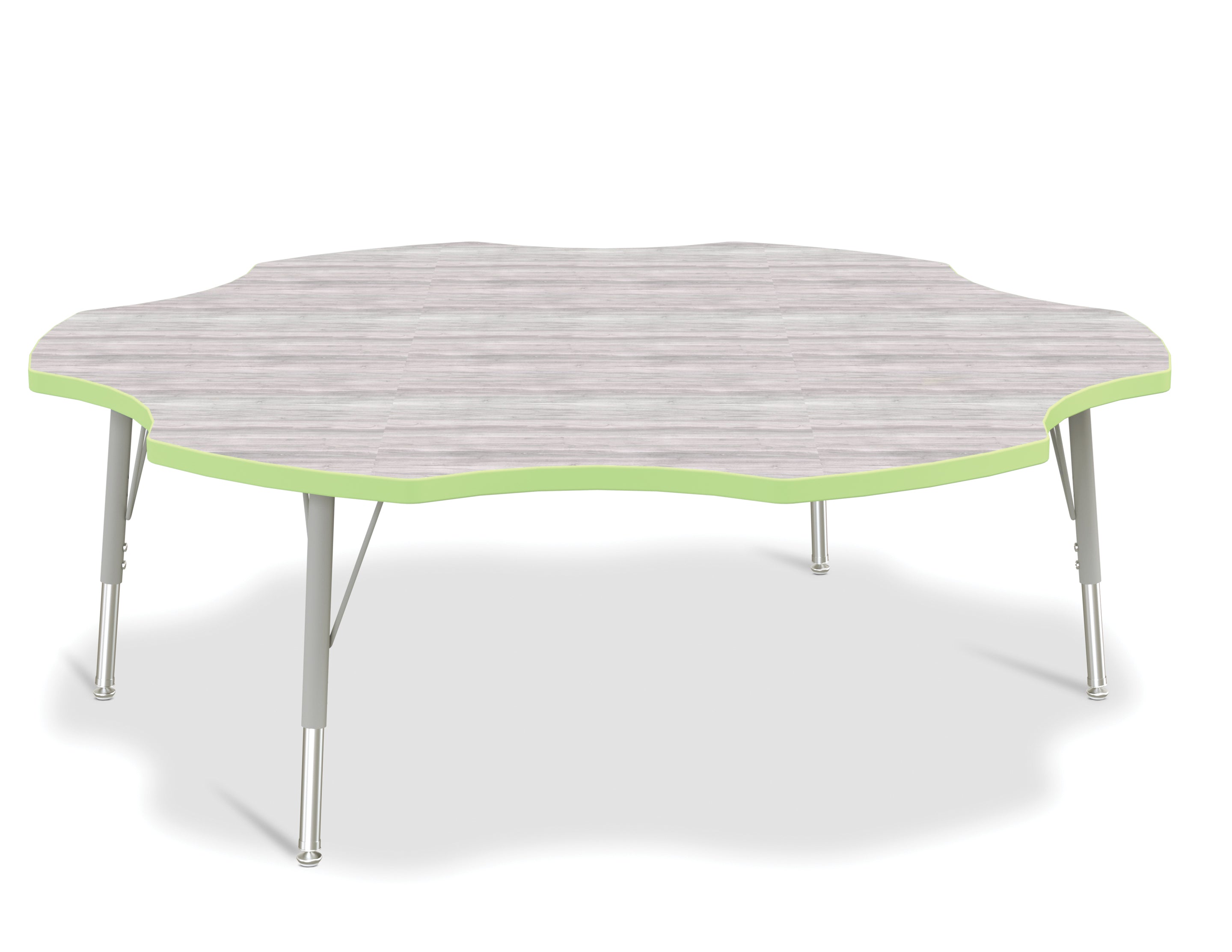 Berries® Six Leaf Activity Table - E-height - Driftwood Gray/Key Lime/Gray