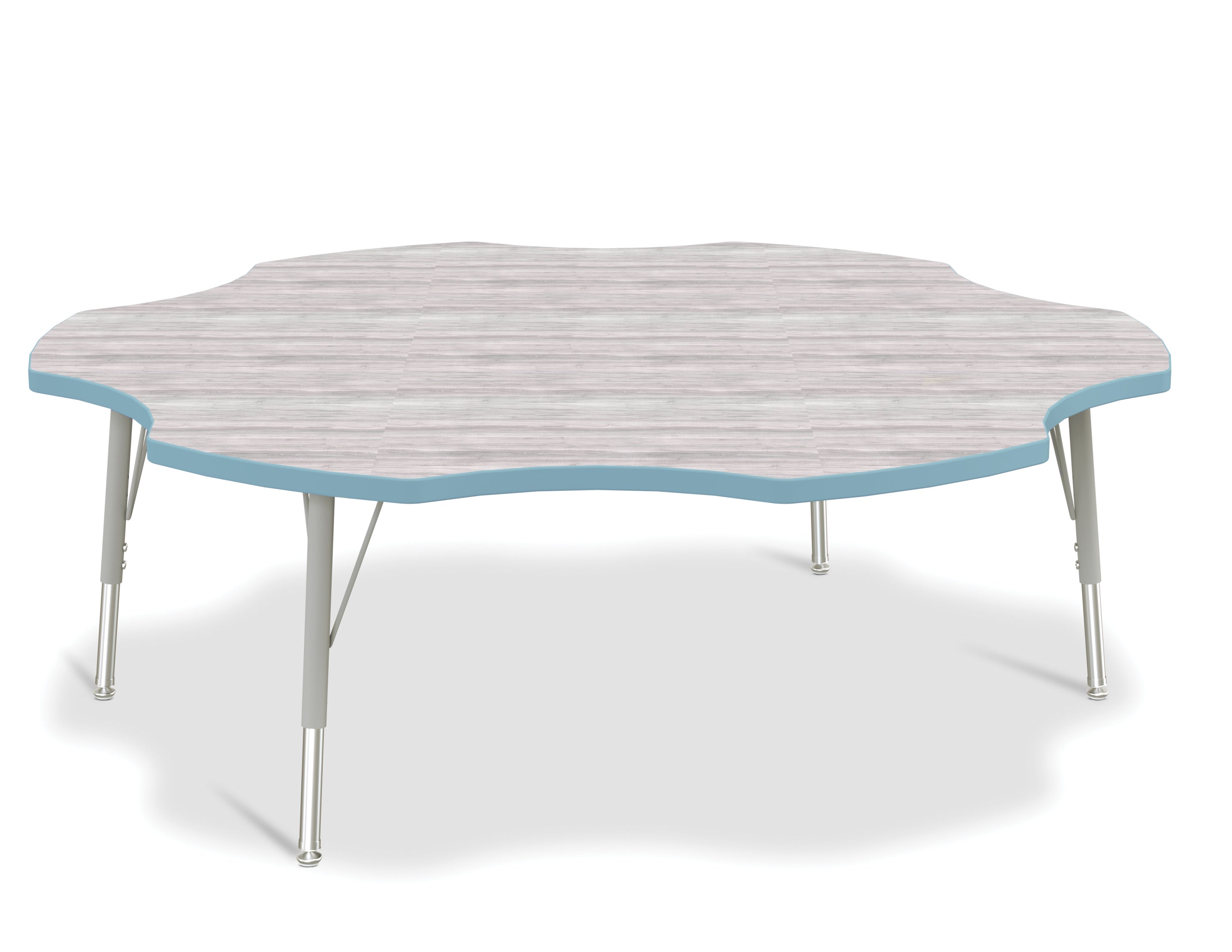 Berries® Six Leaf Activity Table - E-height - Driftwood Gray/Coastal Blue/Gray