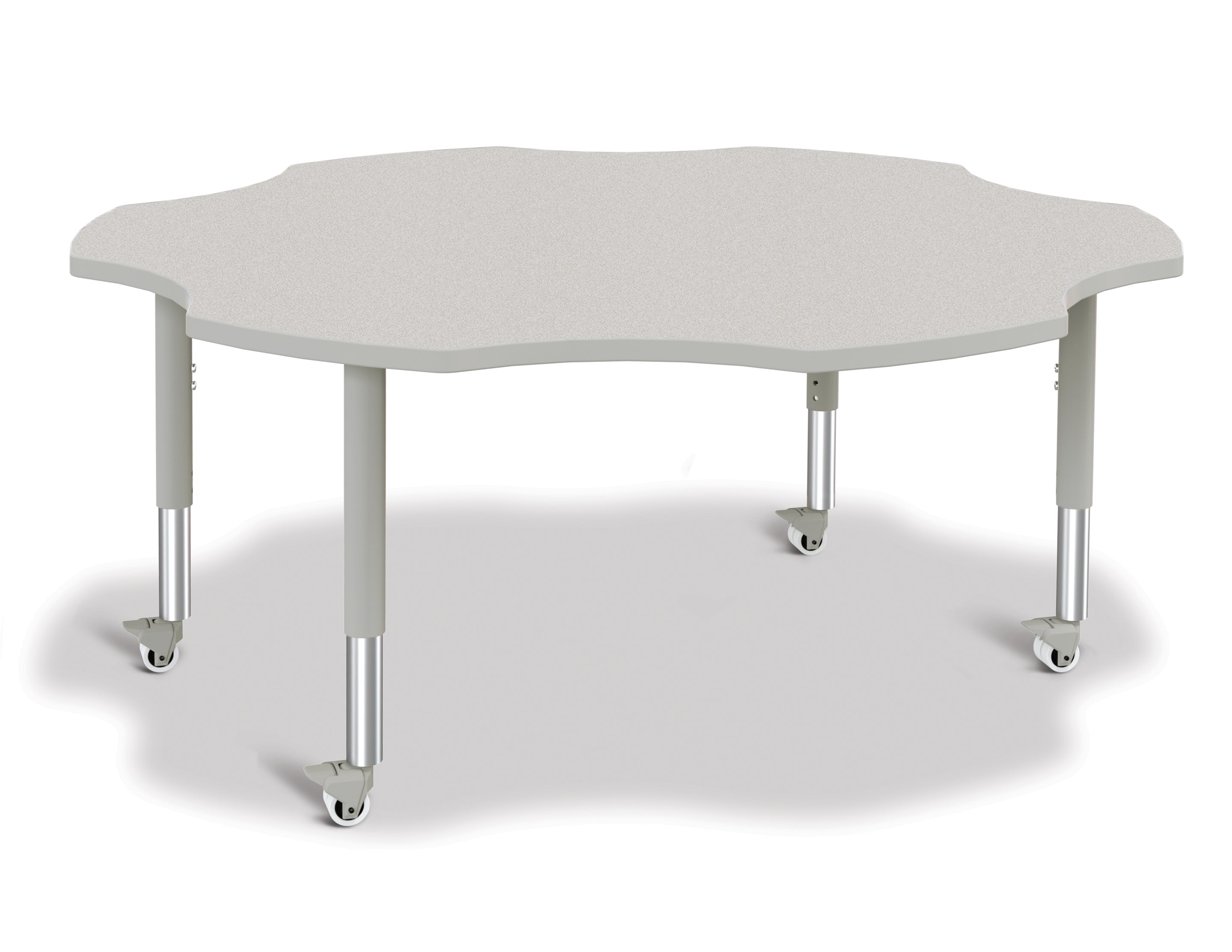 Berries® Six Leaf Activity Table - 60", Mobile - Freckled Gray/Gray/Gray