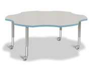 Berries® Six Leaf Activity Table - 60", Mobile - Freckled Gray/Coastal Blue/Gray