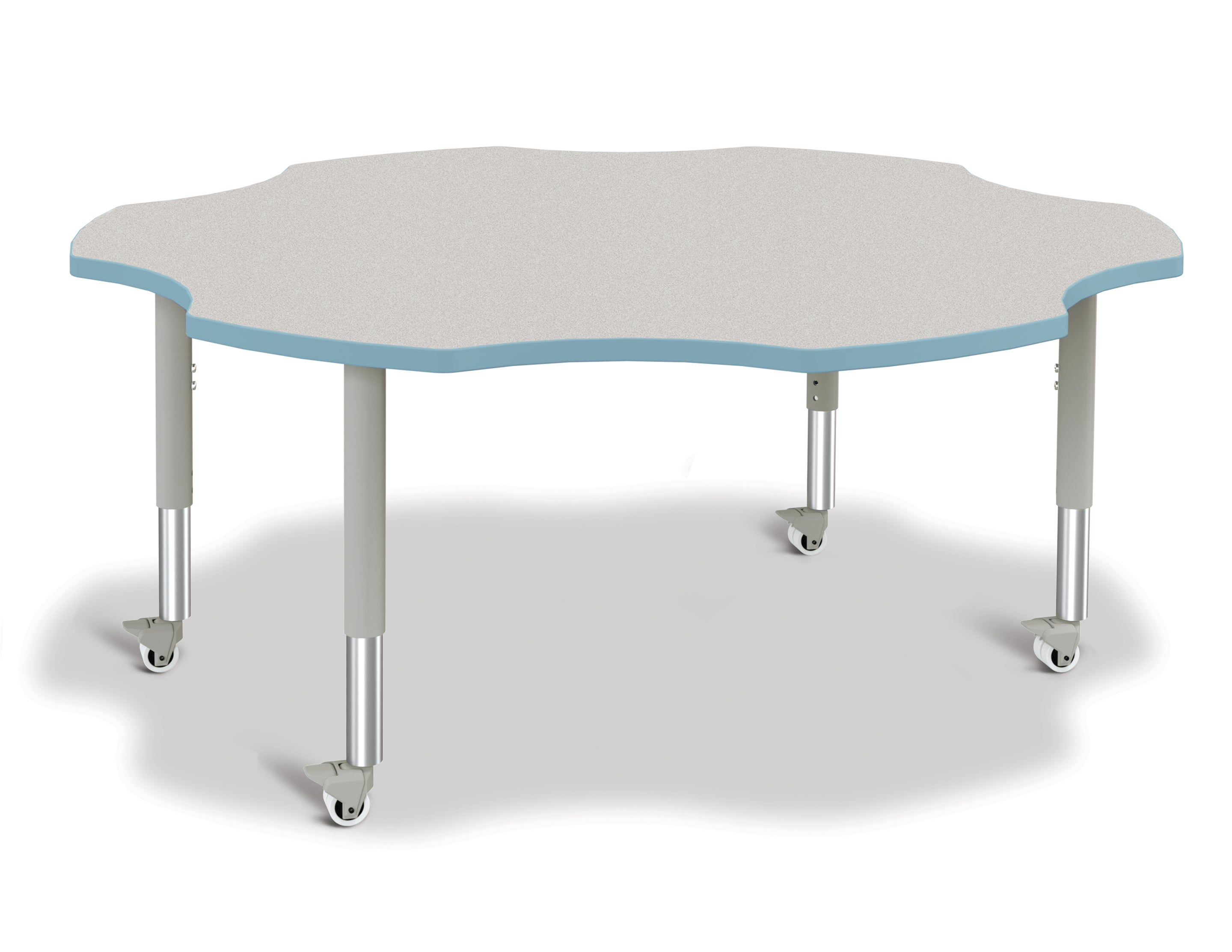 Berries® Six Leaf Activity Table - 60", Mobile - Freckled Gray/Coastal Blue/Gray