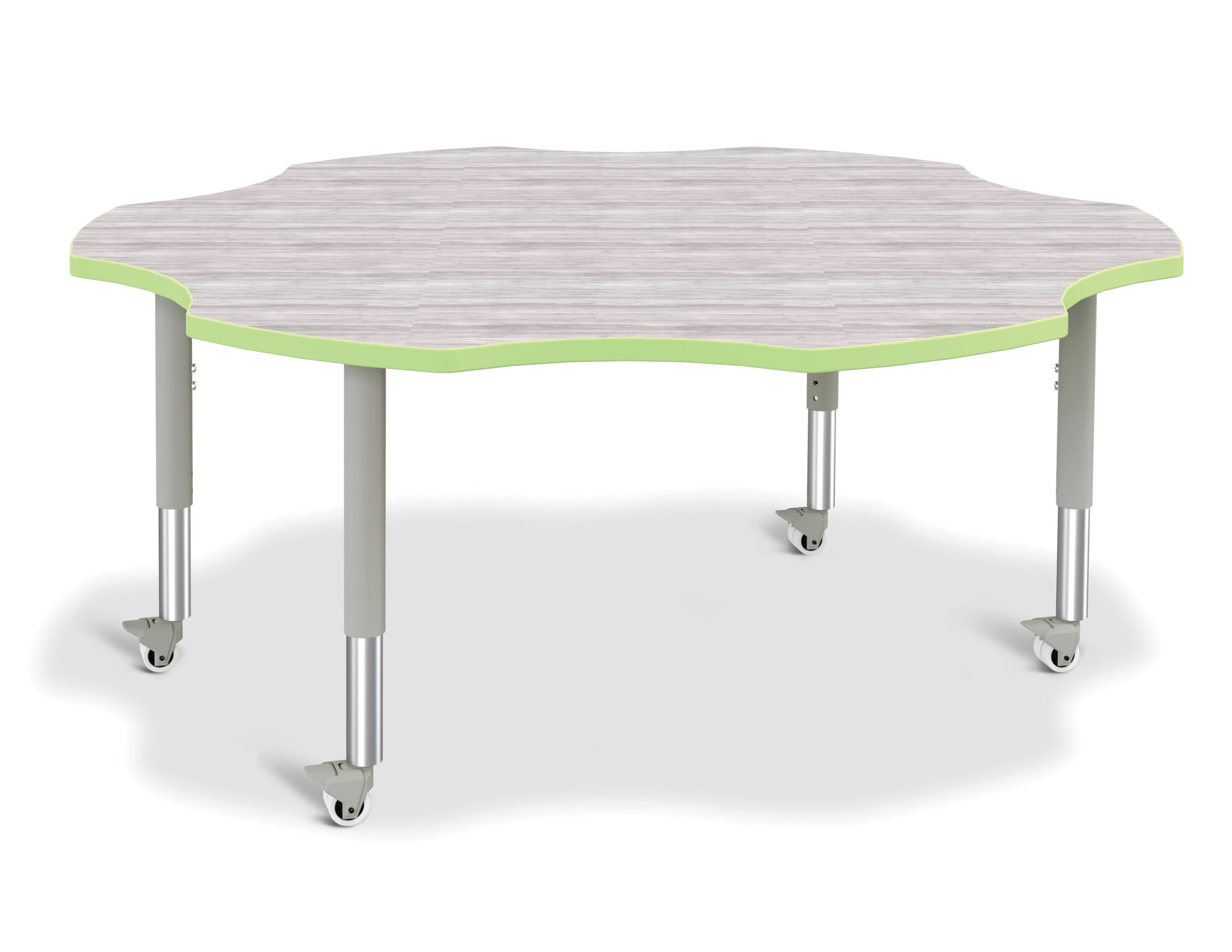 Berries® Six Leaf Activity Table - Mobile - Driftwood Gray/Key Lime/Gray