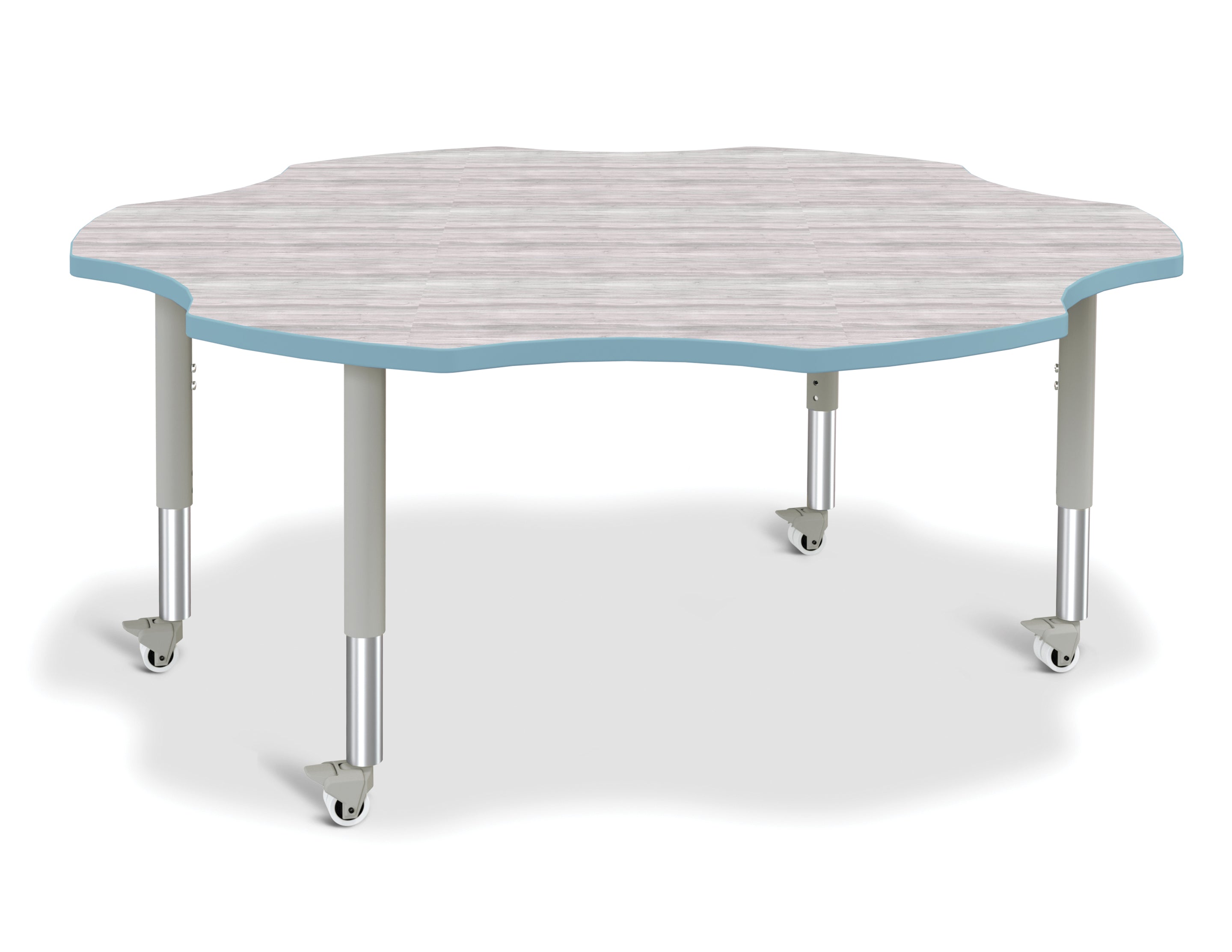 Berries® Six Leaf Activity Table - Mobile - Driftwood Gray/Coastal Blue/Gray