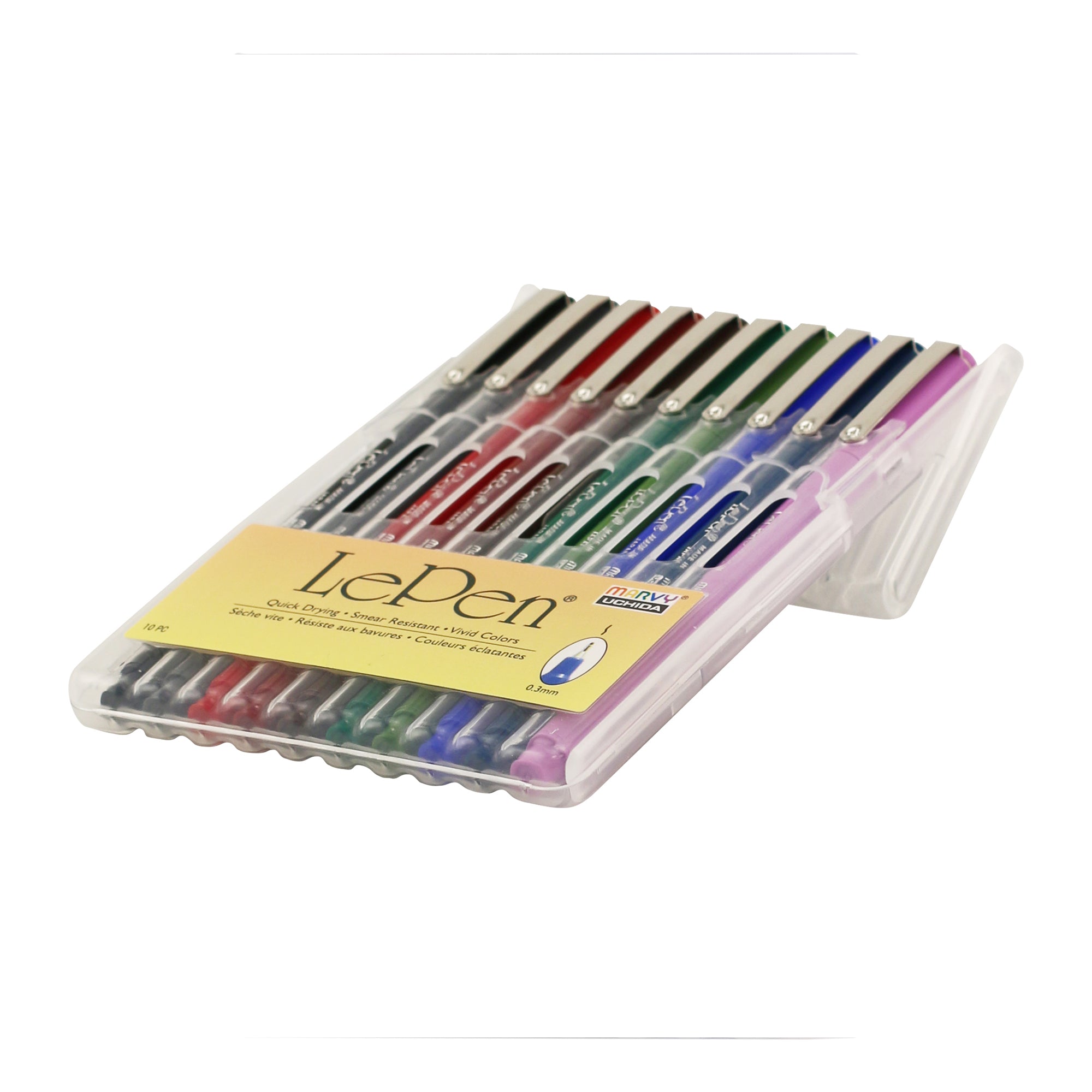 LePen® Micro-Fine Point Pen, Dark, 10 Colors