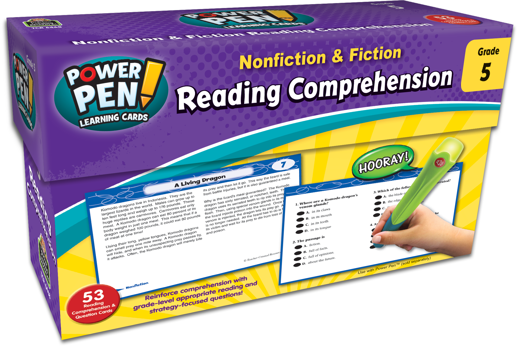 Power Pen® Learning Cards: Nonfiction & Fiction Reading Comprehension (Gr. 5)