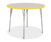 Berries® Round Activity Table - 42" Diameter, A-height - Freckled Gray/Yellow/Gray