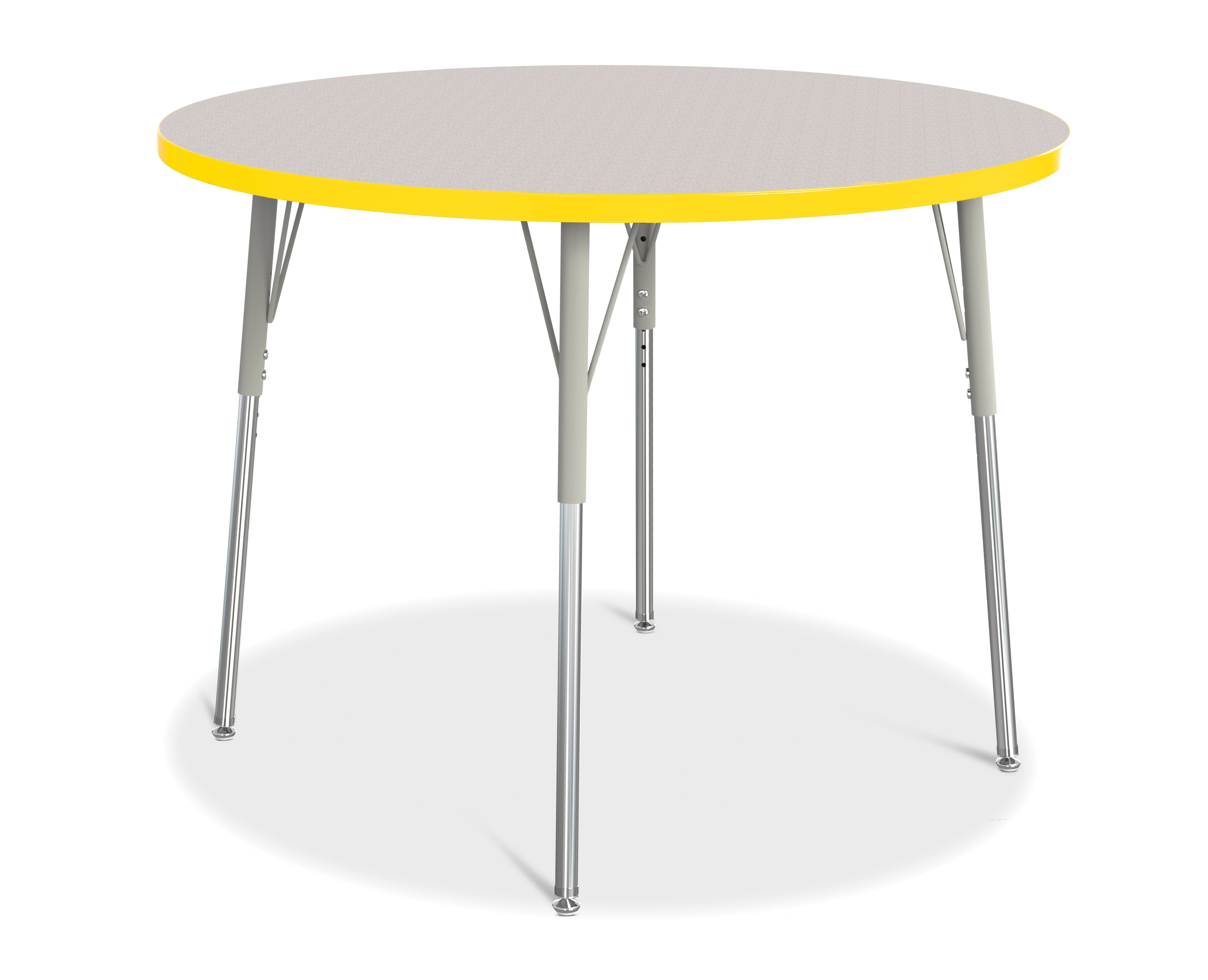 Berries® Round Activity Table - 42" Diameter, A-height - Freckled Gray/Yellow/Gray