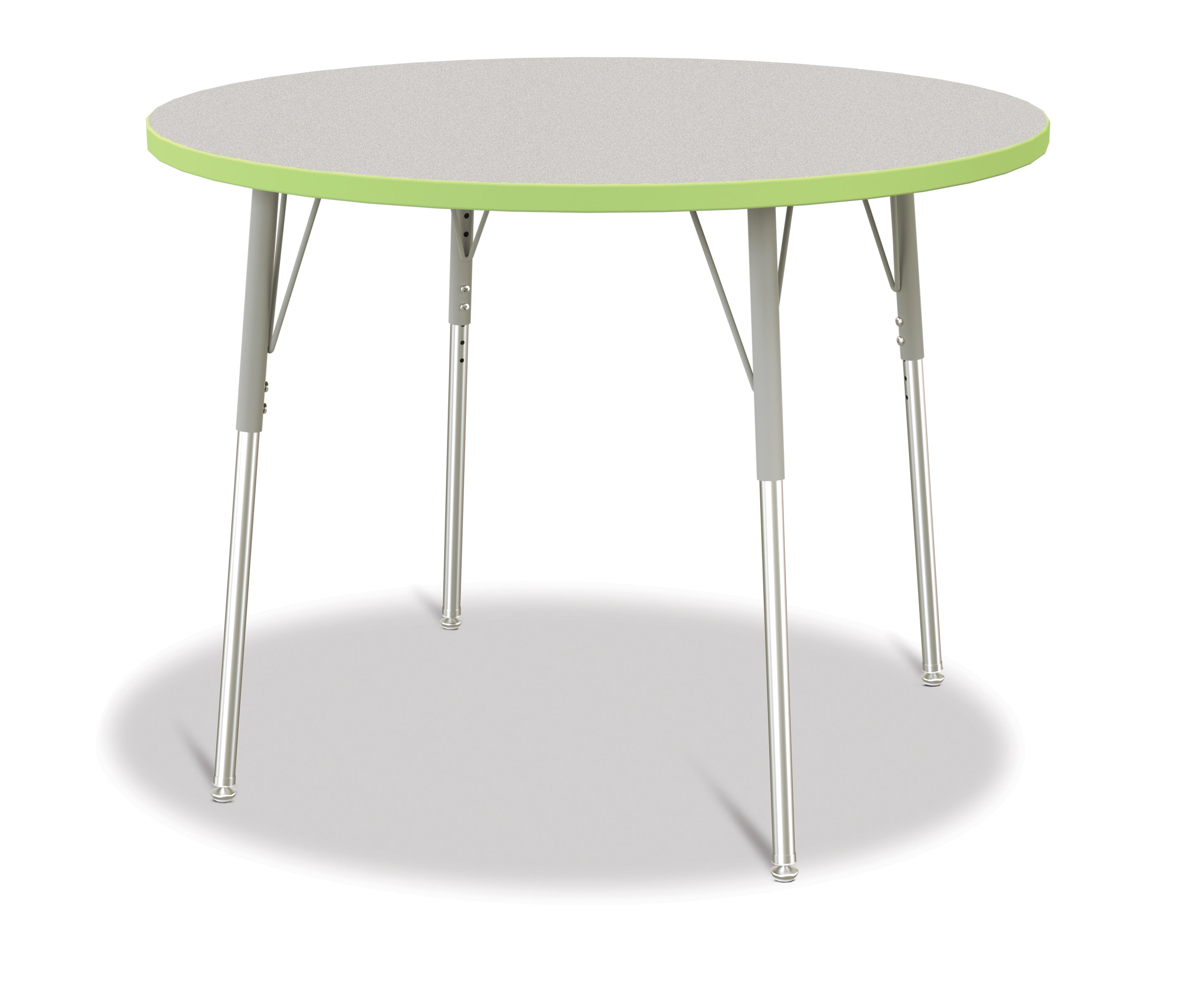 Berries® Round Activity Table - 42" Diameter, A-height - Freckled Gray/Key Lime/Gray