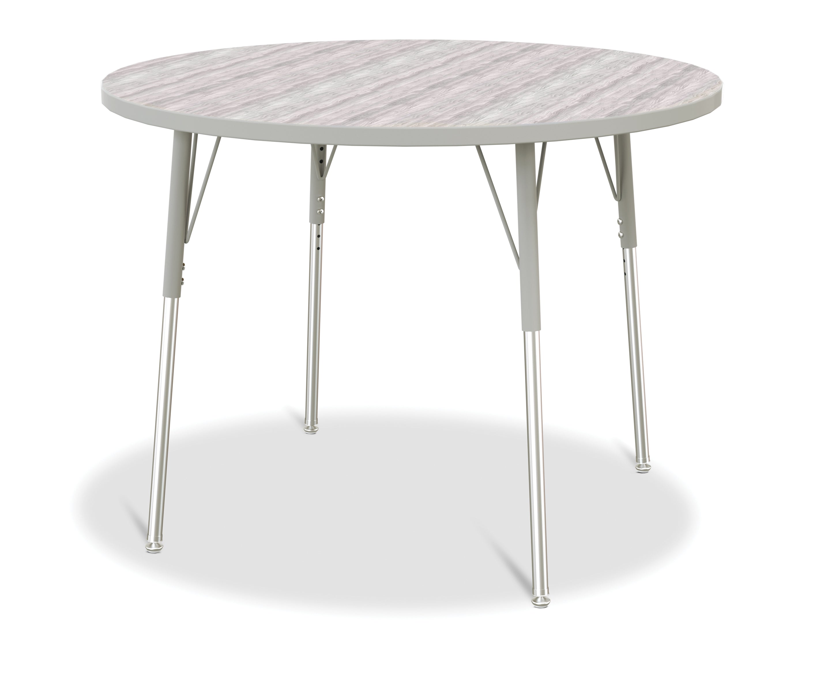Berries® Round Activity Table - 42" Diameter, A-height - Driftwood Gray/Gray/Gray
