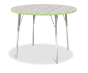 Berries® Round Activity Table - 42" Diameter, A-height - Driftwood Gray/Key Lime/Gray