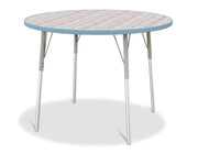Berries® Round Activity Table - 42" Diameter, A-height - Driftwood Gray/Coastal Blue/Gray