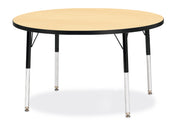 Berries® Round Activity Table - 42" Diameter, E-height - Maple/Black/Black