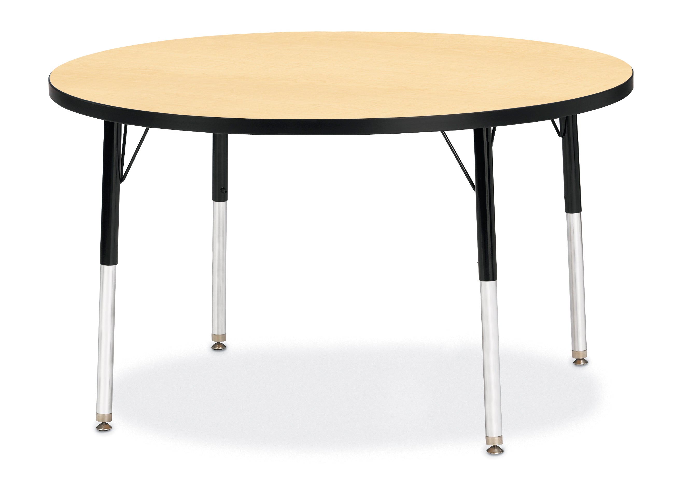 Berries® Round Activity Table - 42" Diameter, E-height - Maple/Black/Black
