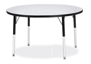 Berries® Round Activity Table - 42" Diameter, E-height - Freckled Gray/Black/Black