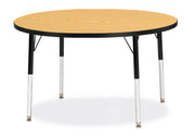 Berries® Round Activity Table - 42" Diameter, E-height - Oak/Black/Black