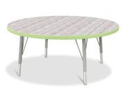 Berries® Round Activity Table - 42" Diameter, E-height - Driftwood Gray/Key Lime/Gray