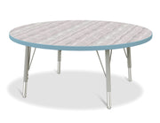 Berries® Round Activity Table - 42" Diameter, E-height - Driftwood Gray/Coastal Blue/Gray