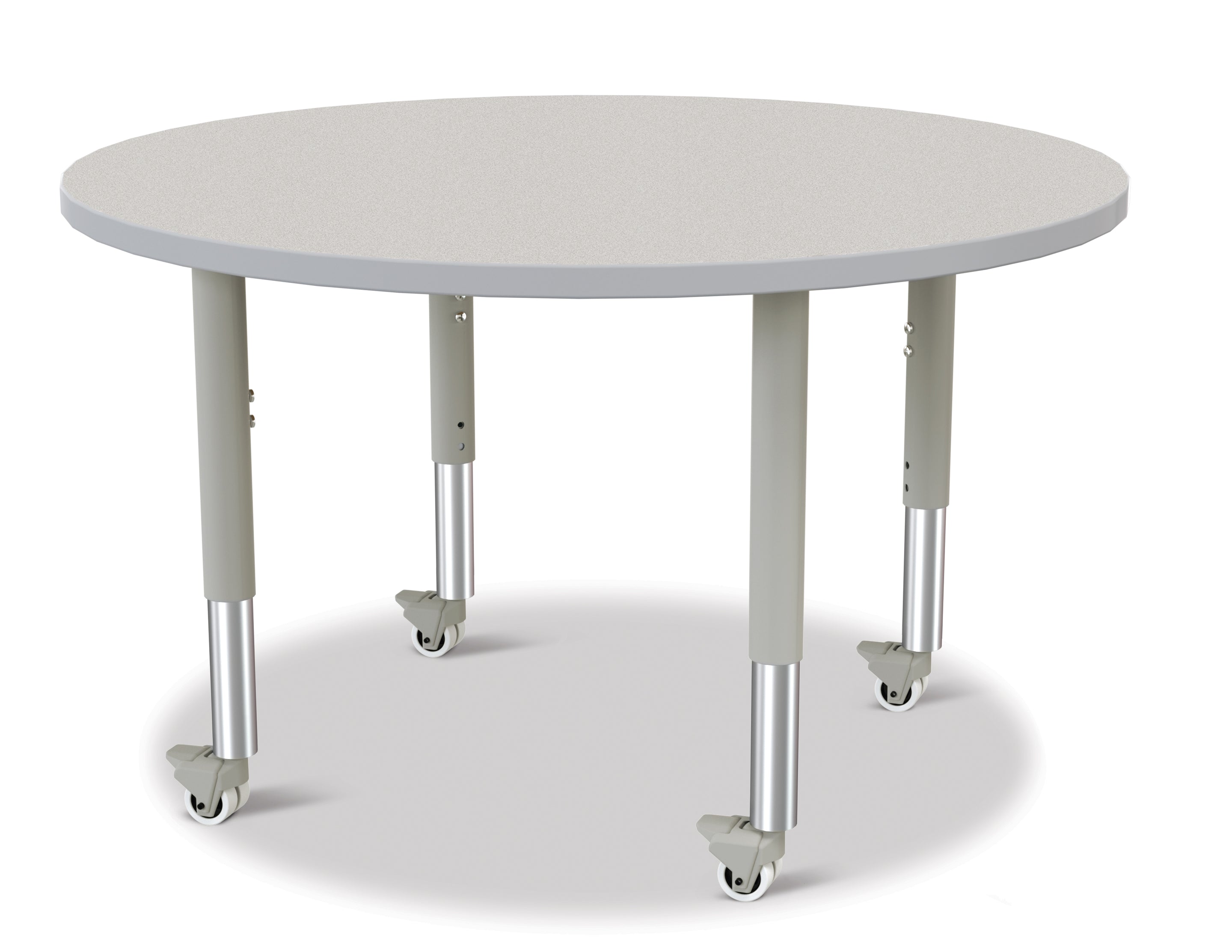 Berries® Round Activity Table - 42" Diameter, Mobile - Freckled Gray/Gray/Gray
