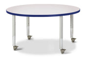 Berries® Round Activity Table - 42" Diameter, Mobile - Freckled Gray/Blue/Gray