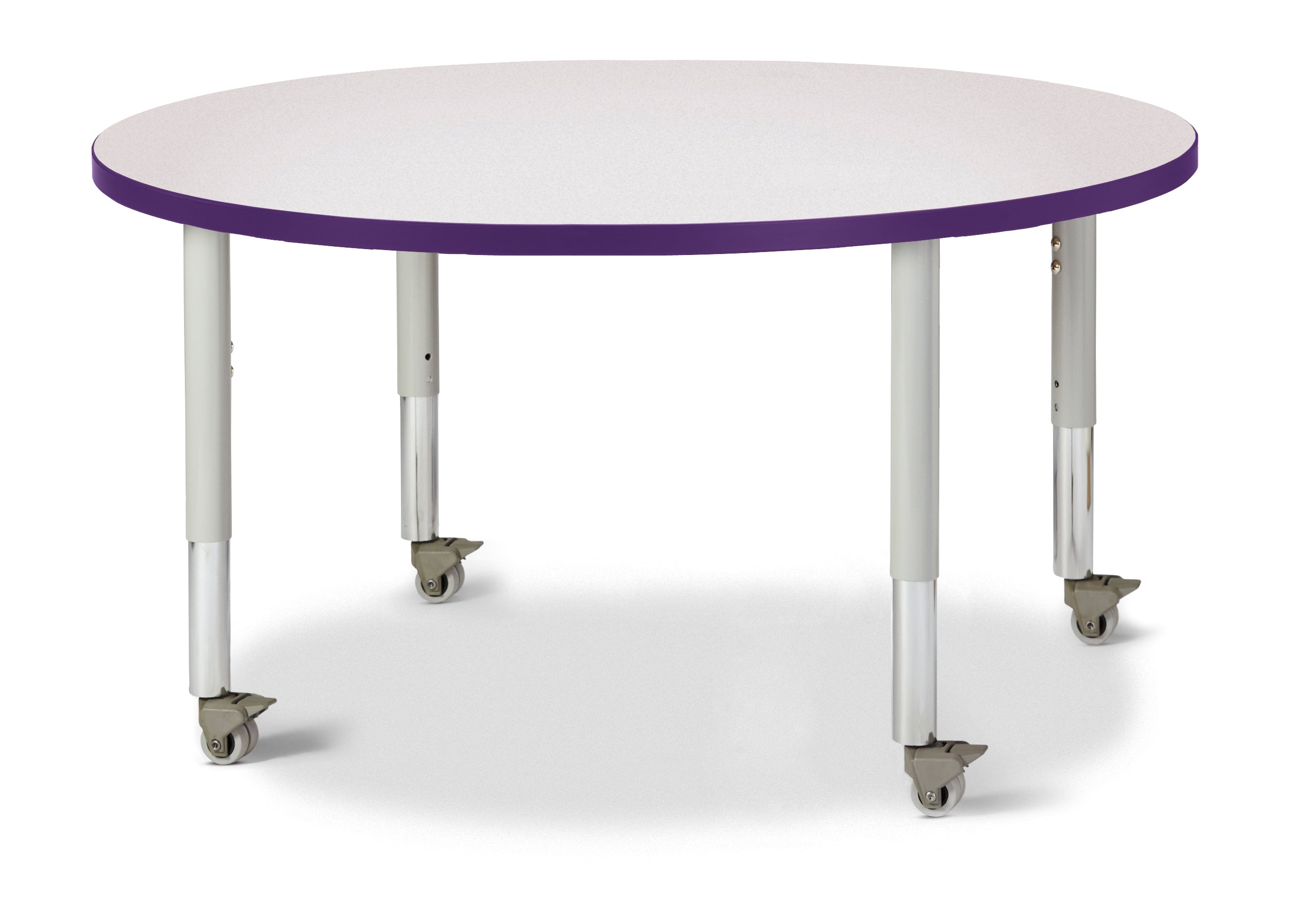 Berries® Round Activity Table - 42" Diameter, Mobile - Freckled Gray/Purple/Gray