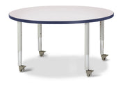 Berries® Round Activity Table - 42" Diameter, Mobile - Freckled Gray/Navy/Gray