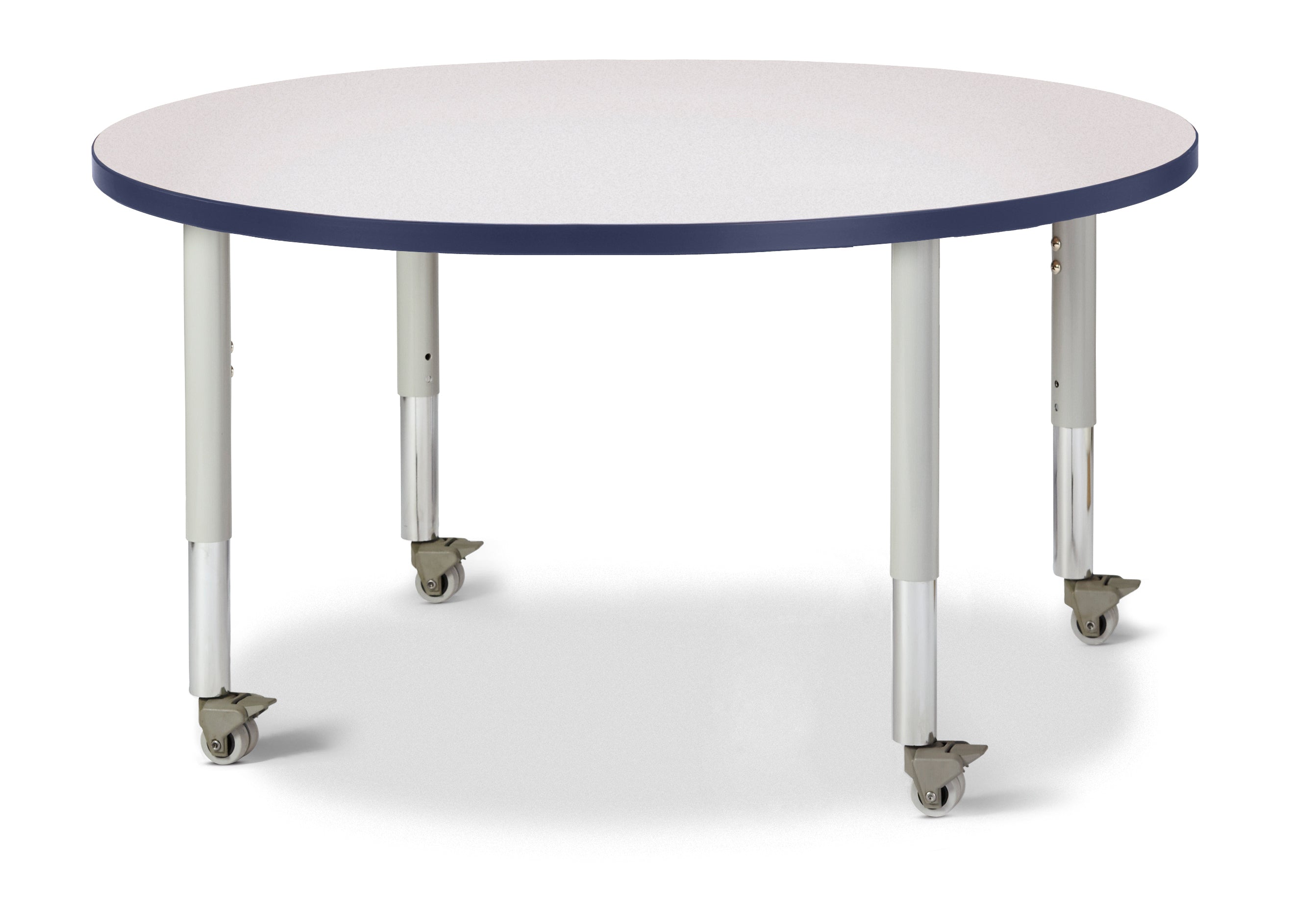 Berries® Round Activity Table - 42" Diameter, Mobile - Freckled Gray/Navy/Gray