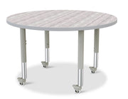 Berries® Round Activity Table - 42" Diameter, Mobile - Driftwood Gray/Gray/Gray