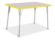 Berries® Rectangle Activity Table - 30" X 48", A-height - Freckled Gray/Yellow/Gray