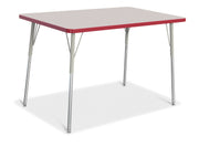 Berries® Rectangle Activity Table - 30" X 48", A-height - Freckled Gray/Red/Gray