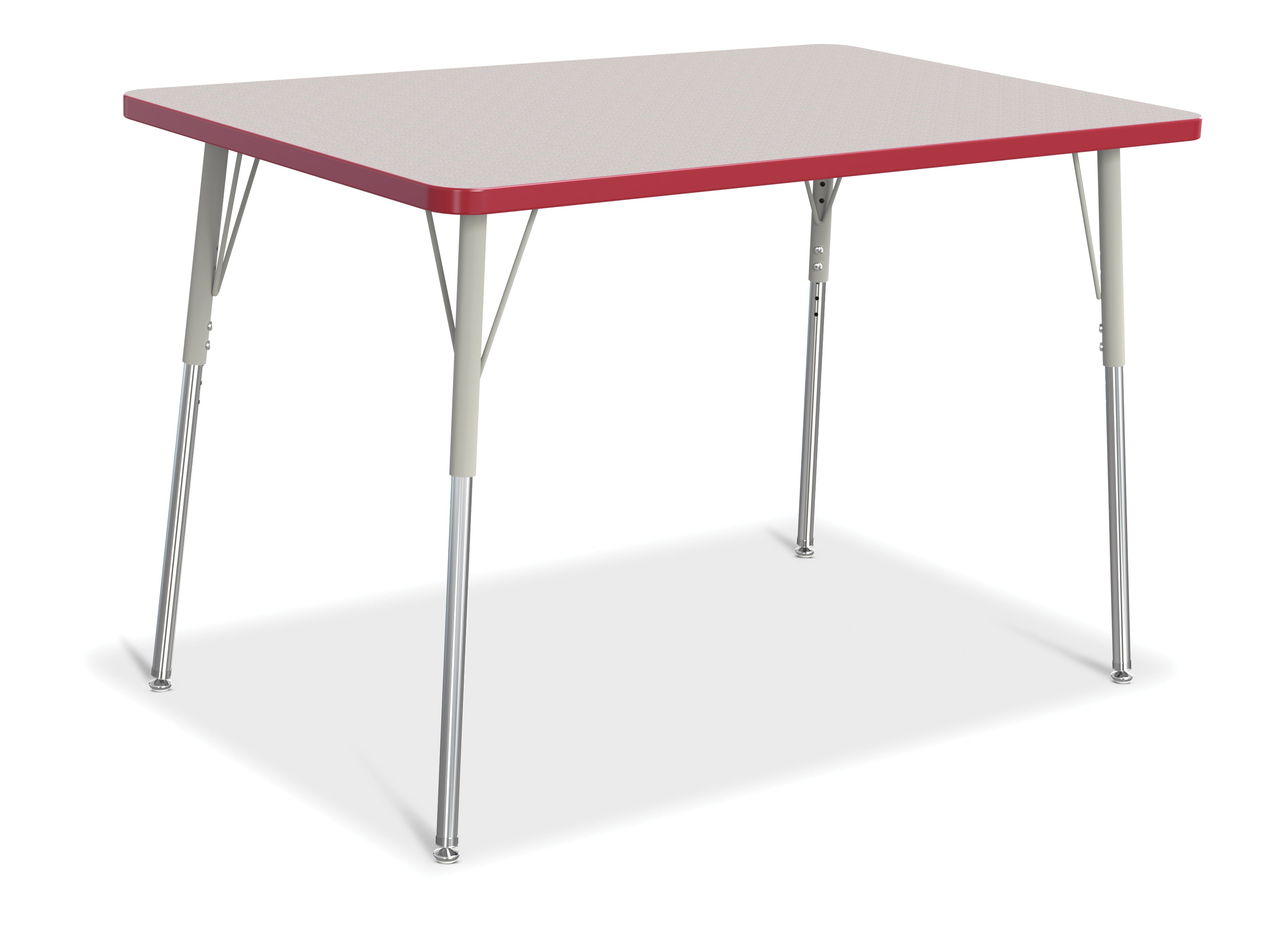 Berries® Rectangle Activity Table - 30" X 48", A-height - Freckled Gray/Red/Gray