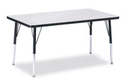 Berries® Rectangle Activity Table - 30" X 48", A-height - Freckled Gray/Black/Black
